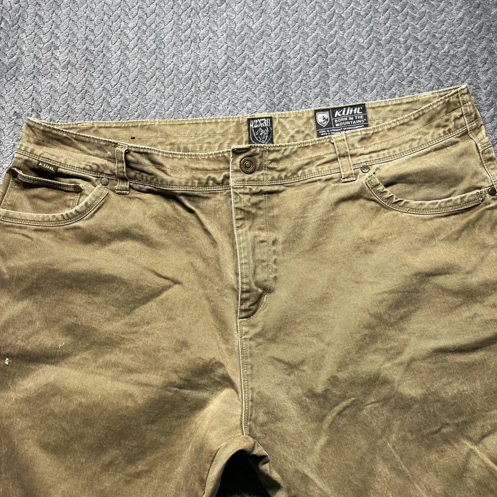 KUHL Rydr Pants Men's Size 42X30.5 Khaki Tan‎ Patina Dye Outdoors Workwear - Picture 5 of 16